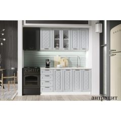 АГАВА Кухонный гарнитур (модульный) антарцит в Кургане - kurgan.mebel24.online | фото