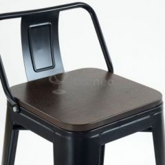 Барный стул N-238 Tolix Wood style Черный в Кургане - kurgan.mebel24.online | фото 3