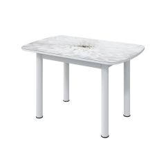 БОСТОН - 3 Стол раздвижной 1100/1420 опоры Брифинг белые в Кургане - kurgan.mebel24.online | фото