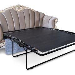 Диван Марселла с раскладным механизмом (крем глянец) в Кургане - kurgan.mebel24.online | фото 2