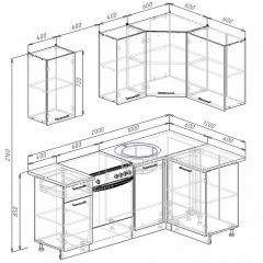 Кухонный гарнитур угловой Графика 2000х1200 (Стол. 26мм) в Кургане - kurgan.mebel24.online | фото 2