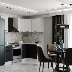 Кухонный гарнитур угловой Графика 2000х1200 (Стол. 26мм) в Кургане - kurgan.mebel24.online | фото