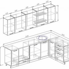 Кухонный гарнитур угловой Графика 2600х1600 (Стол. 26мм) в Кургане - kurgan.mebel24.online | фото 2