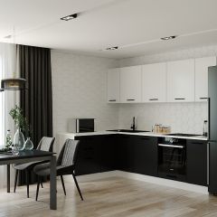 Кухонный гарнитур угловой Графика 2600х1600 (Стол. 26мм) в Кургане - kurgan.mebel24.online | фото