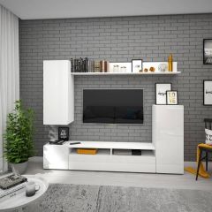 Гостиная Альфа (Белый/Белый глянец) в Кургане - kurgan.mebel24.online | фото 2