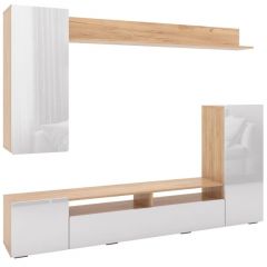 Гостиная Альфа (Дуб крафт золотой/Белый глянец) в Кургане - kurgan.mebel24.online | фото