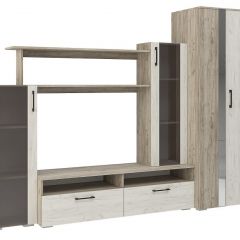 Гостиная Эмма (Дуб Крафт серый/белый) в Кургане - kurgan.mebel24.online | фото 2