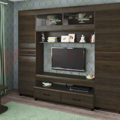 Гостиная Камелия Композиция 10 (Гикори Джексон темный) в Кургане - kurgan.mebel24.online | фото