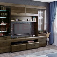 Гостиная Камелия Композиция 11 (Гикори Джексон темный) в Кургане - kurgan.mebel24.online | фото 1