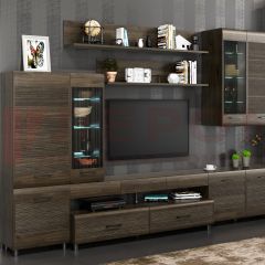Гостиная Камелия Композиция 4 (Гикори Джексон темный) в Кургане - kurgan.mebel24.online | фото 9