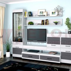 Гостиная Камелия Композиция 5 (Снежный ясень - серый) в Кургане - kurgan.mebel24.online | фото