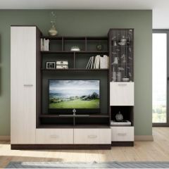 Гостиная ЛЕОН-4 (Анкор белый/Анкор темный) в Кургане - kurgan.mebel24.online | фото