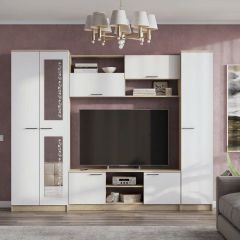 Гостиная МГС 3 Исполнение 1 (Дуб сонома/Белый) в Кургане - kurgan.mebel24.online | фото