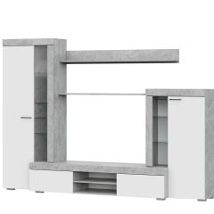 Гостиная МГС 5 (Цемент светлый/Белый) в Кургане - kurgan.mebel24.online | фото 4