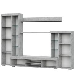 Гостиная МГС 5 (Цемент светлый/Белый) в Кургане - kurgan.mebel24.online | фото 2