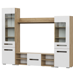 Гостиная МГС 6 Исполнение 1 (Дуб золотой/Белый глянец) в Кургане - kurgan.mebel24.online | фото 4