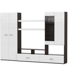 Гостиная МГС 7 Исполнение 1 (Венге/Белый глянец) в Кургане - kurgan.mebel24.online | фото 2