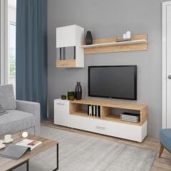 Гостиная Оскар 2 (Белый/Дуб Золотой) в Кургане - kurgan.mebel24.online | фото