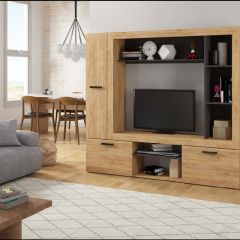 Гостиная Оскар 3 (Дуб золотой /Венге) в Кургане - kurgan.mebel24.online | фото