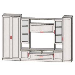 Гостиная ПРАГА-1 Анкор белый в Кургане - kurgan.mebel24.online | фото 2