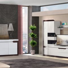 Гостиная Ронда 3 Белый глянец/венге в Кургане - kurgan.mebel24.online | фото