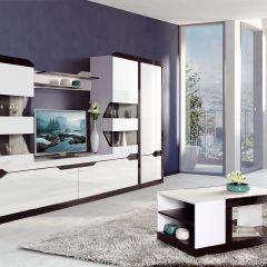 Гостиная Ронда 1 Белый глянец/венге в Кургане - kurgan.mebel24.online | фото