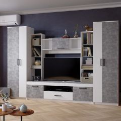 Гостиная СИДНЕЙ-2 ЛДСП Белый /ЛДСП Ателье светлое в Кургане - kurgan.mebel24.online | фото