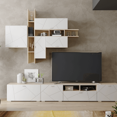 Гостиная Скайлайн (модульная) Дуб сонома/белый в Кургане - kurgan.mebel24.online | фото
