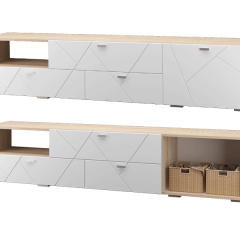 Гостиная Скайлайн (модульная) Дуб сонома/белый в Кургане - kurgan.mebel24.online | фото 11