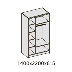 ИННЭС-5 Шкаф-купе 2-х дв. 1400 (1дв. Ф1 - бодега белая, 1дв. Ф2 - зеркало) в Кургане - kurgan.mebel24.online | фото 2