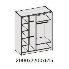 ИННЭС-5 Шкаф-купе 2-х дв. 2000 (2 дв. Ф3 - венге вст. экокожа корич) в Кургане - kurgan.mebel24.online | фото 2