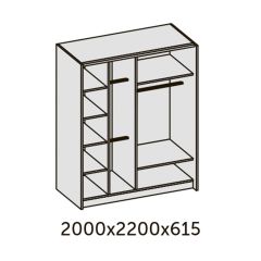 ИННЭС-5 Шкаф-купе 2-х дв. 2000 (2дв. Ф4 - венге вставка зеркало) в Кургане - kurgan.mebel24.online | фото 2