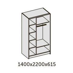 ИННЭС-5 Шкаф-купе 2-х дв.1400 (2дв. Ф3 - бодега белая вставка экокожа белая) в Кургане - kurgan.mebel24.online | фото 2