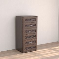 Кэт-4 Комод 6 ящ (МДФ Венге/Экокожа Caiman коричневый) в Кургане - kurgan.mebel24.online | фото