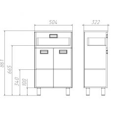 Комод 50 Cube с 1 ящиком Домино (DC5015K) в Кургане - kurgan.mebel24.online | фото 3