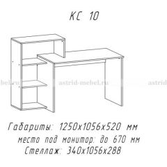 Компьютерный стол №10 (Анкор белый) в Кургане - kurgan.mebel24.online | фото