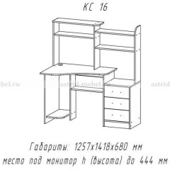Компьютерный стол №16 (Анкор темныйанкор темный) в Кургане - kurgan.mebel24.online | фото