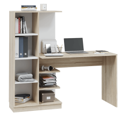 Стол компьютерный Софт (УНИ) Дуб Сонома/Белый в Кургане - kurgan.mebel24.online | фото 2