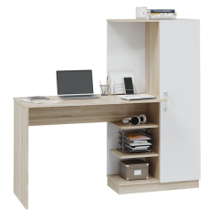 Стол компьютерный Софт (УНИ) Дуб Сонома/Белый в Кургане - kurgan.mebel24.online | фото 3