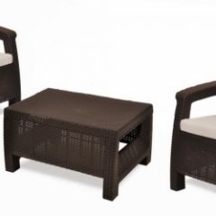 Комплект мебели Корфу Уикенд (Corfu Weekend) коричневый - серо-бежевый * в Кургане - kurgan.mebel24.online | фото