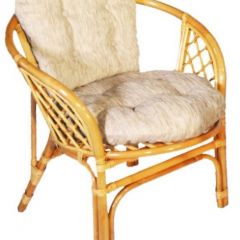 Кресло Багама, подушки светлые обычные шенил (Мёд) в Кургане - kurgan.mebel24.online | фото