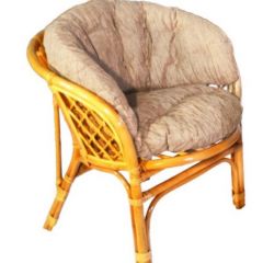 Кресло Багама, подушки светлые полные шенил (Мёд) в Кургане - kurgan.mebel24.online | фото