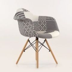 Кресло Barneo N-14 Patchwork черно-белый в Кургане - kurgan.mebel24.online | фото 5