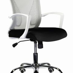 Кресло BRABIX "Wings MG-306" (пластик белый, хром, сетка, серое/черное) 532010 в Кургане - kurgan.mebel24.online | фото