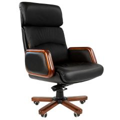 Кресло для руководителя CHAIRMAN 417 (Натуральная кожа) Черное в Кургане - kurgan.mebel24.online | фото