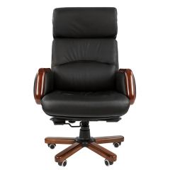 Кресло для руководителя CHAIRMAN 417 (Натуральная кожа) Черное в Кургане - kurgan.mebel24.online | фото 2