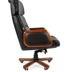 Кресло для руководителя CHAIRMAN 417 (Натуральная кожа) Черное в Кургане - kurgan.mebel24.online | фото 3