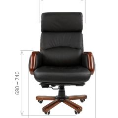 Кресло для руководителя CHAIRMAN 417 (Натуральная кожа) Черное в Кургане - kurgan.mebel24.online | фото 4