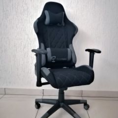 Кресло геймерское Barneo K-51 (черная ткань серые вставки) в Кургане - kurgan.mebel24.online | фото