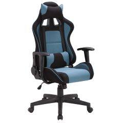 Кресло компьютерное BRABIX "GT Racer GM-100" (черное/голубое) 531818 в Кургане - kurgan.mebel24.online | фото